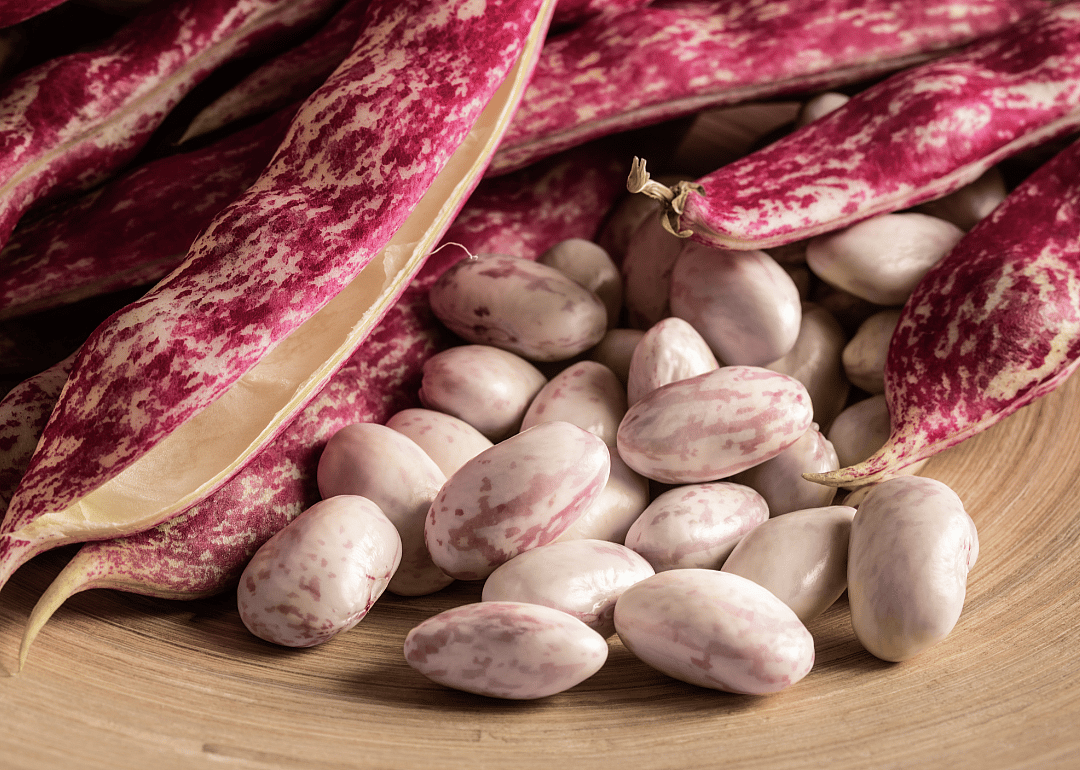 Shelled borlotti beans.