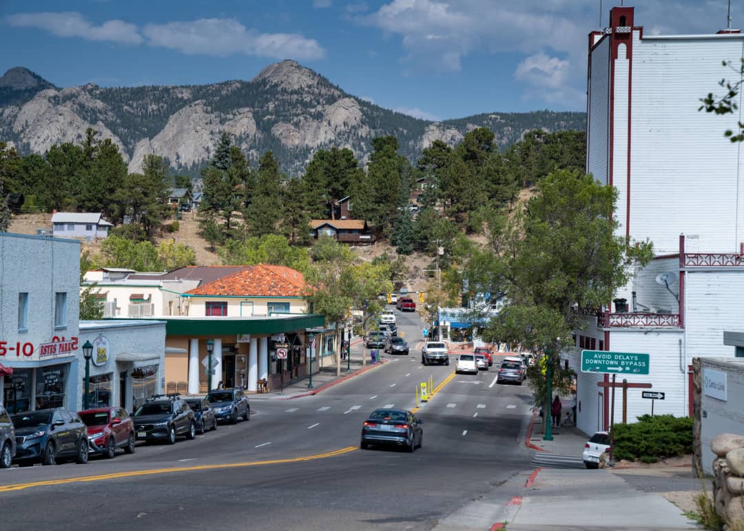 Downtown view of Estes Park, Colorado