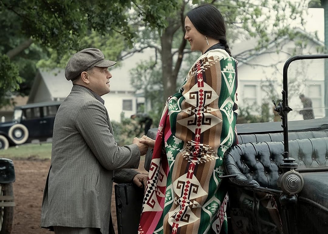 Leonardo DiCaprio and Lily Gladstone in ‘Killers of the Flower Moon’.