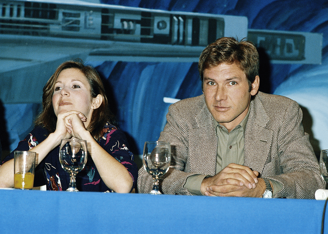 Carrie Fisher and Harrison Ford at a press conference