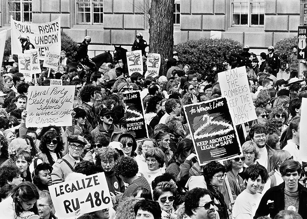 Pro-choice campaigners at a March For Women's Equality in Washington DC.
