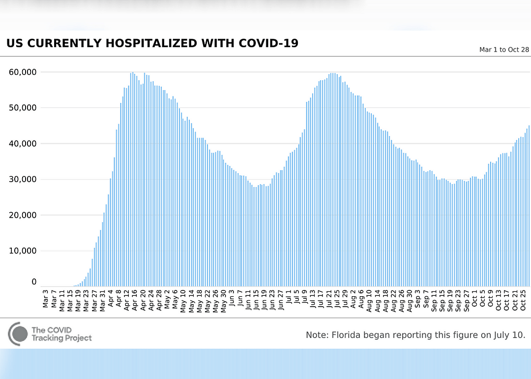 US hospitalizations by day