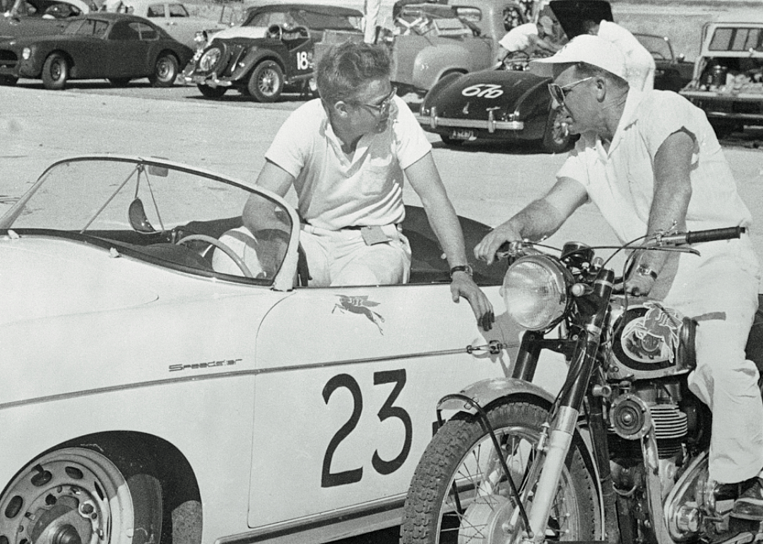 1955: Banned from competing in road races