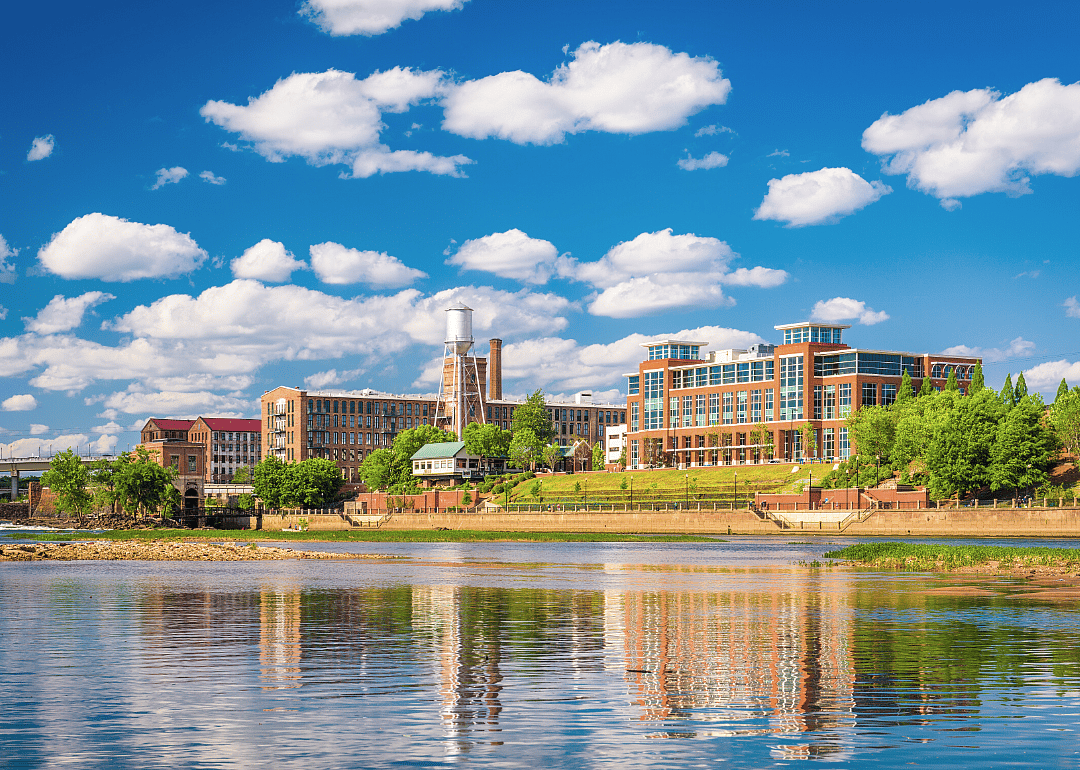 View of a river front building in Columbus, Georgia.