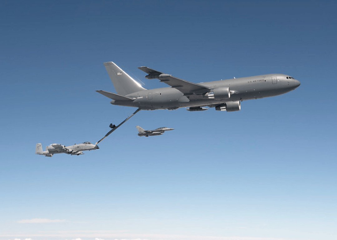 Image of a KC-46 Pegasus in flight