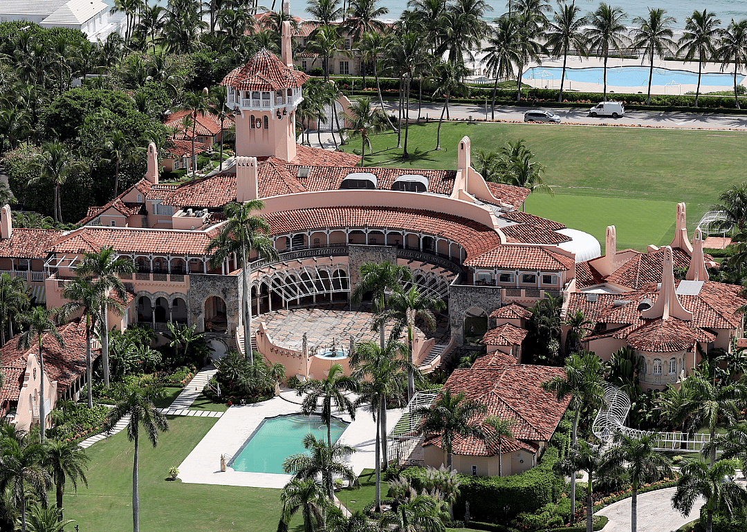 Image shows exterior of Mar-a-Lago