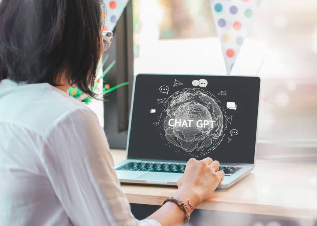 A person using ChatGPT on their computer.