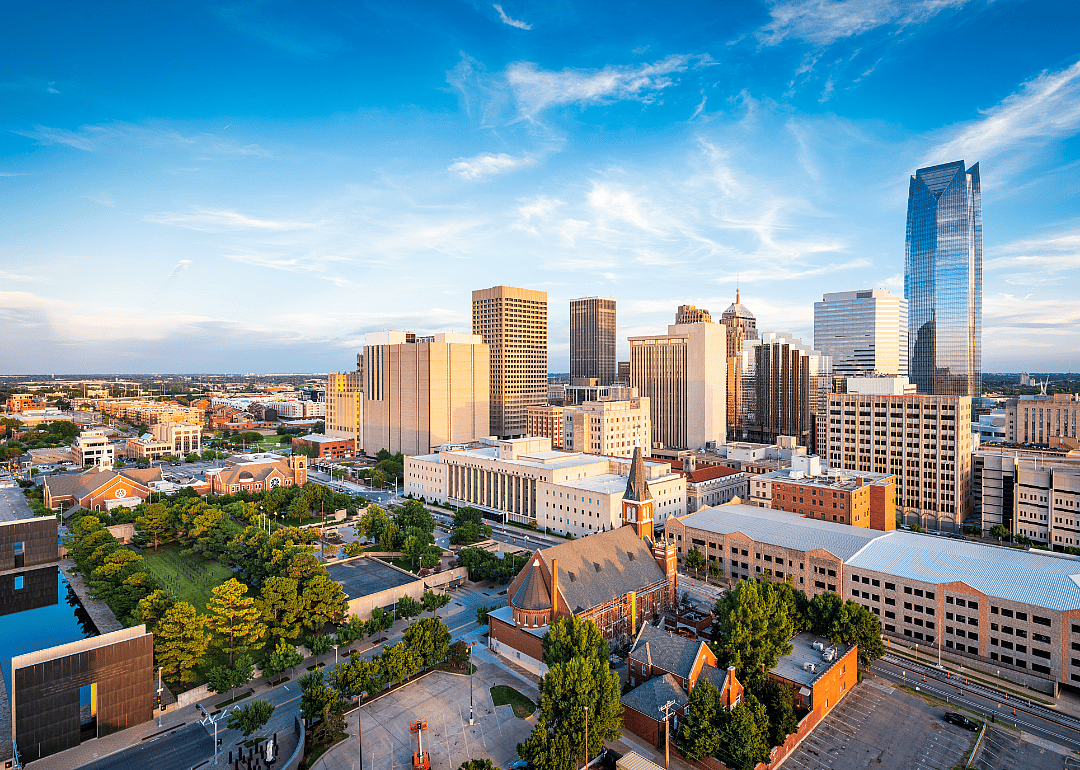 An aerial view of Oklahoma City.
