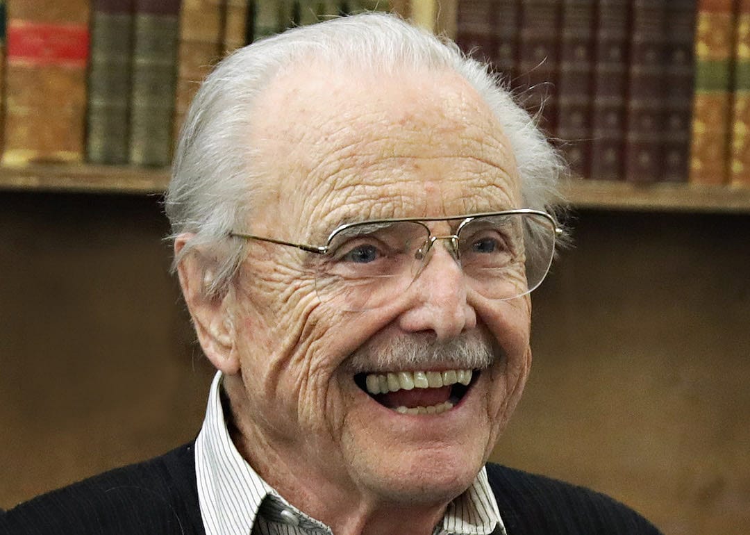 Actor William Daniels signs copies of "There I Go Again: How I Came To Be Mr. Feeny, John Adams, Dr. Craig, KITT and Many Others" at Strand Bookstore on March 2, 2017 in New York City.