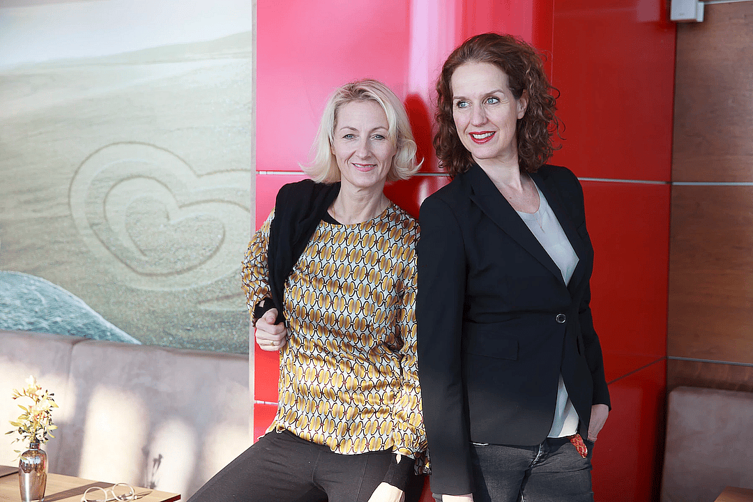 Angela Nelissen (left) and Christiane Haasis (right) have been in a job share partnership for 15 years.