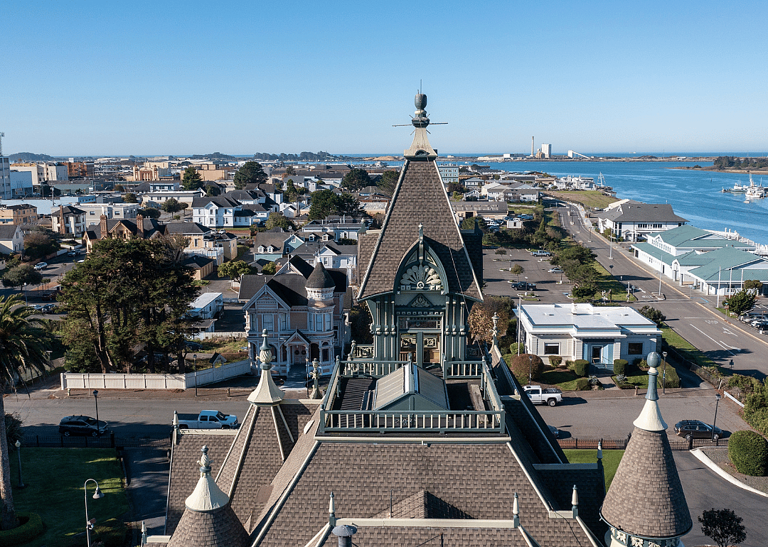 Morning light shines historic downtown Eureka, California