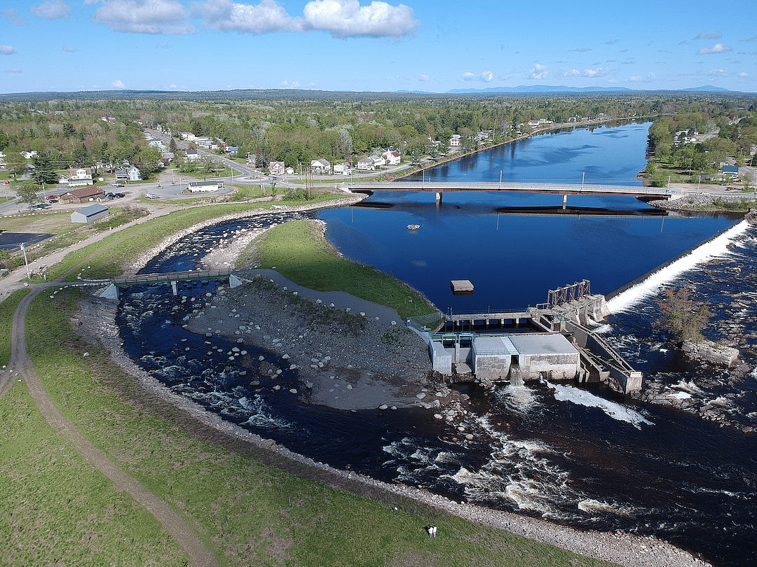 The Howland Dam bypass enables fish to pass safely through.