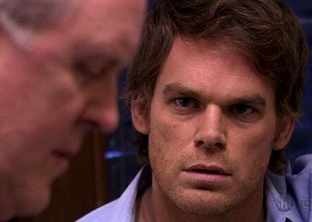 Actors John Lithgow and Michael C. Hall in an episode of 'Dexter,' titled 'The Getaway.'