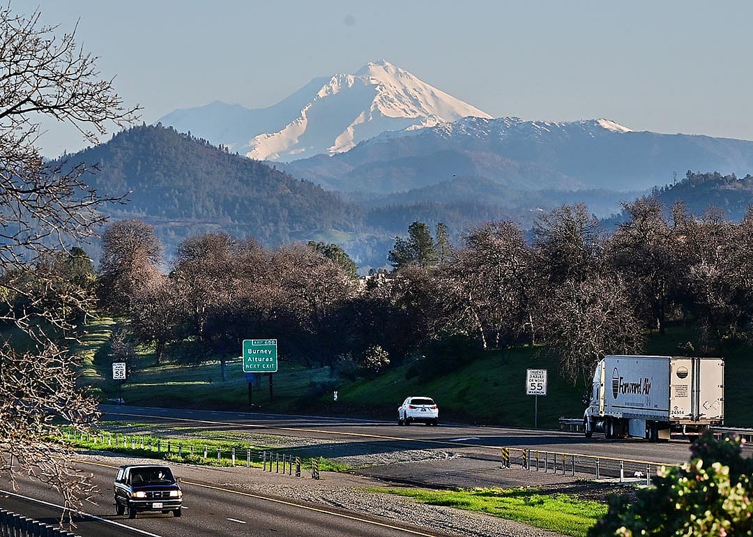 View of Mount Shasta in 2024, in Redding in California's Shasta County, one of the states' most conservative counties.