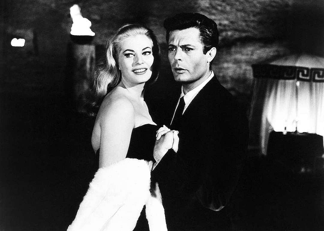 Anita Ekberg and Marcello Mastroianni in La Dolce Vita.
