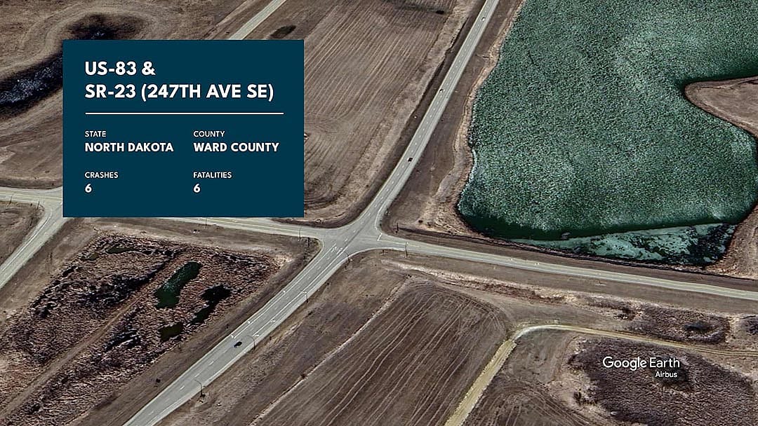 Graphic showing US-83 and SR-23 with statistics overlaid.
