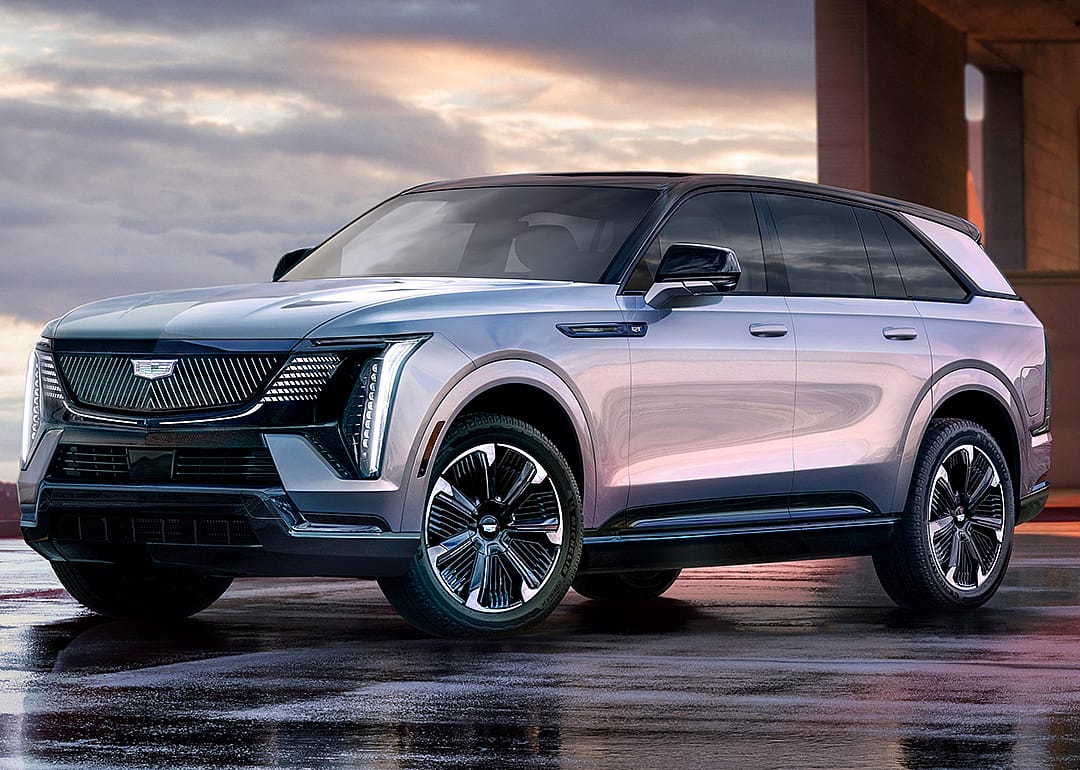 A silver 2025 Cadillac Escalade.