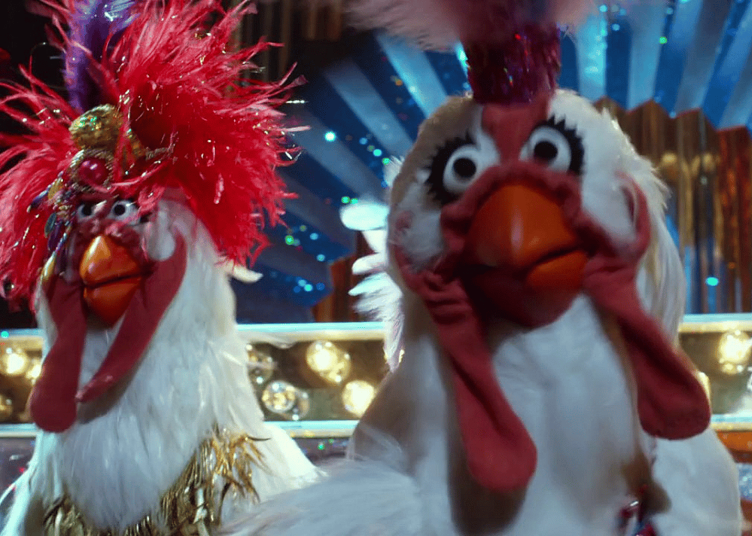 Camilla and the Chickens in a scene from 'The Muppets' (2011)