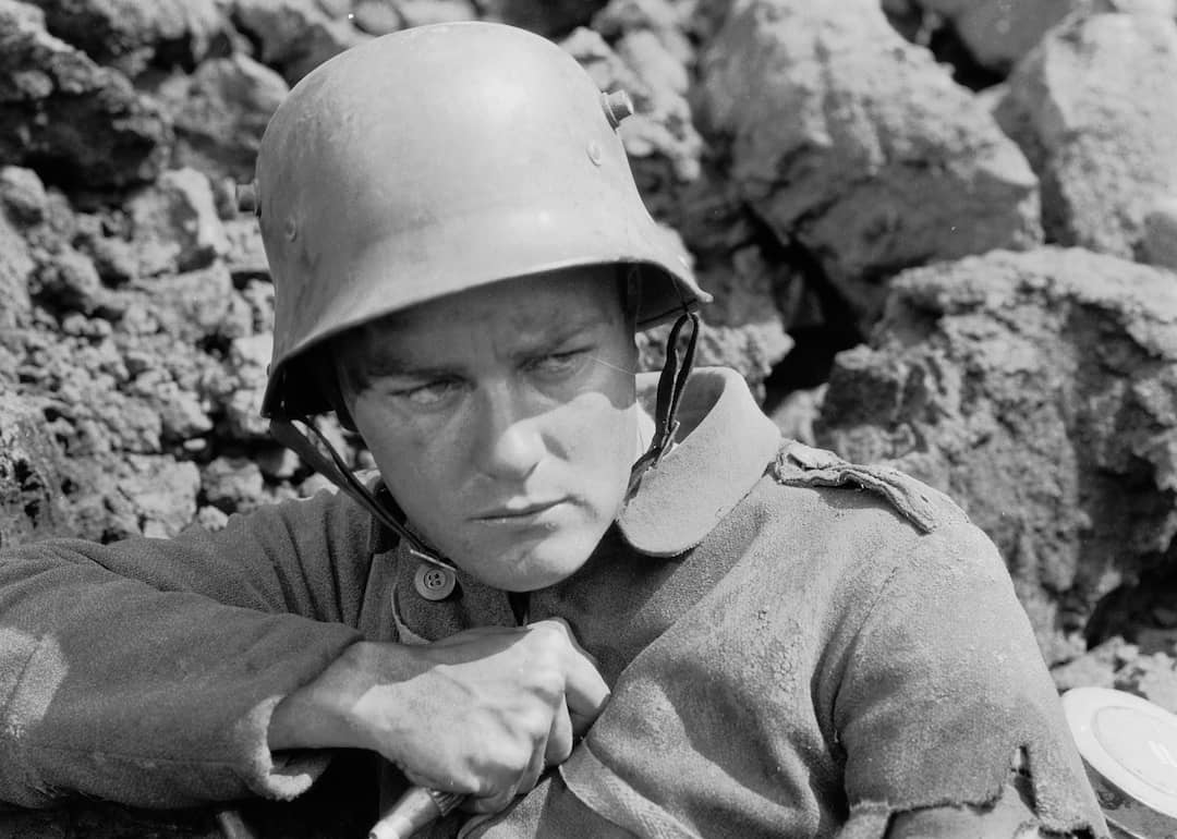 Lew Ayres as Paul Baumer in a scene from 'All Quiet on the Western Front.'