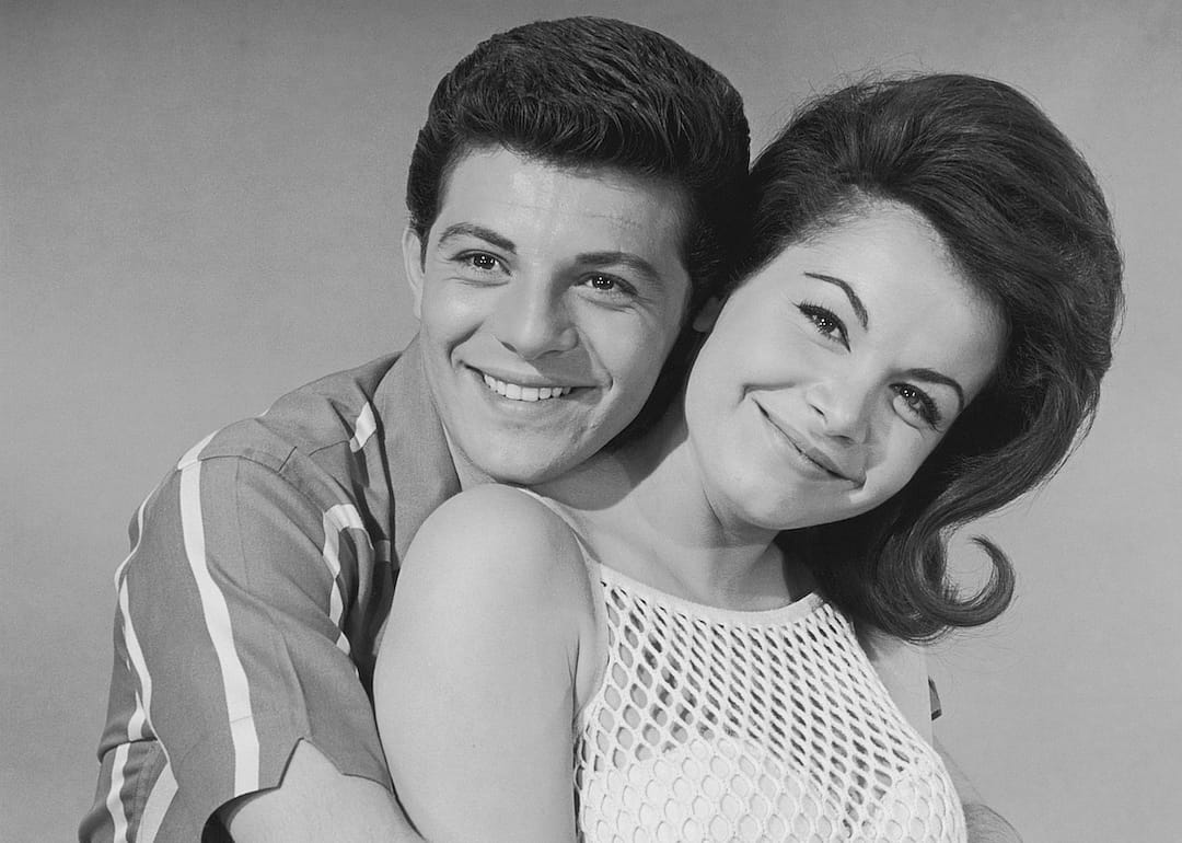 Actors Frankie Avalon and Annette Funicello in 'Beach Party.'