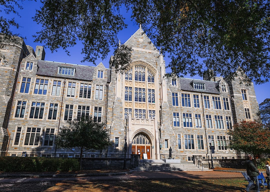 A Gothic building at Georgetown University.