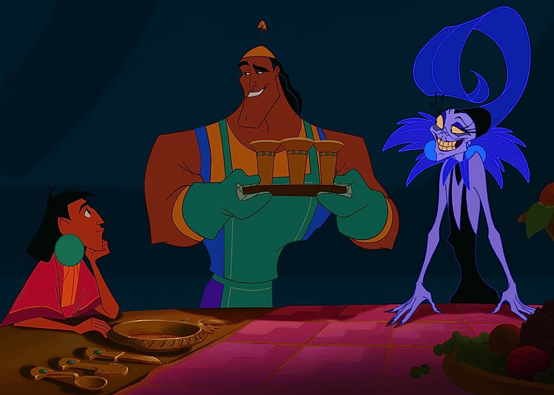David Spade, Eartha Kitt, and Patrick Warburton in ‘The Emperor's New Groove’.