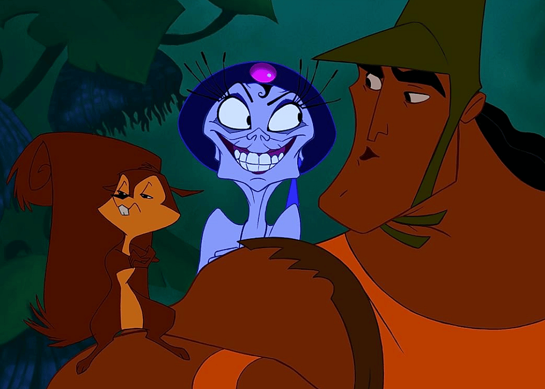 Bob Bergen, Eartha Kitt, and Patrick Warburton in ‘The Emperor's New Groove’.