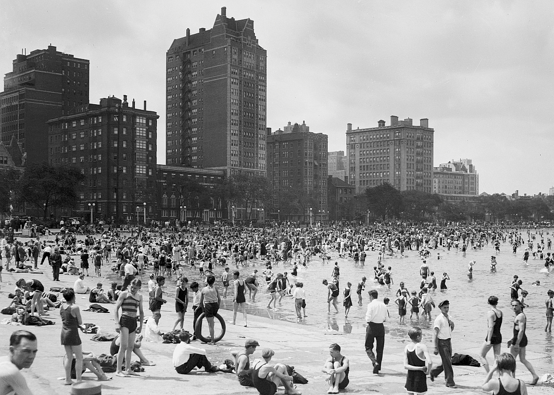 Summer crowds at Oak Street beach