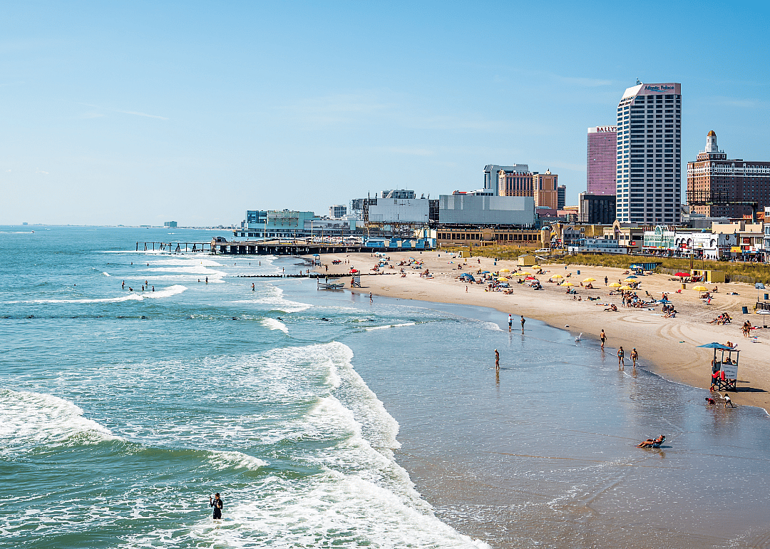 View down the coast of Atlantic City.