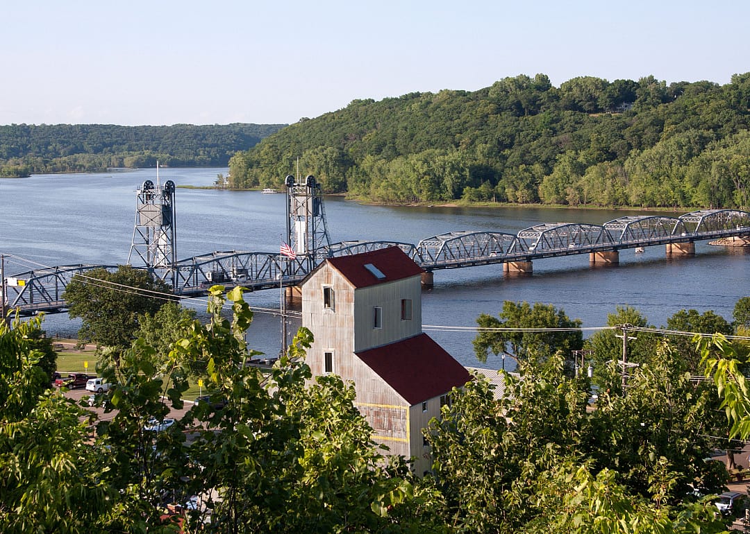Looking down over the St. Croix River from Stillwater.