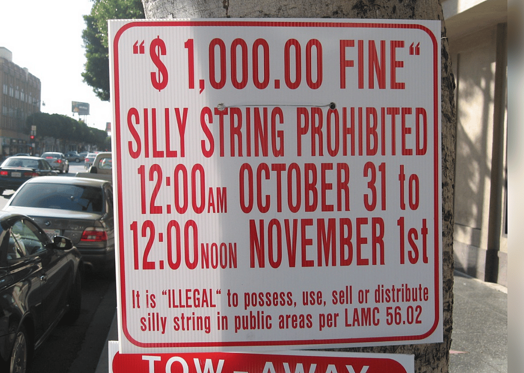 Silly String is illegal in Hollywood on Oct. 31.