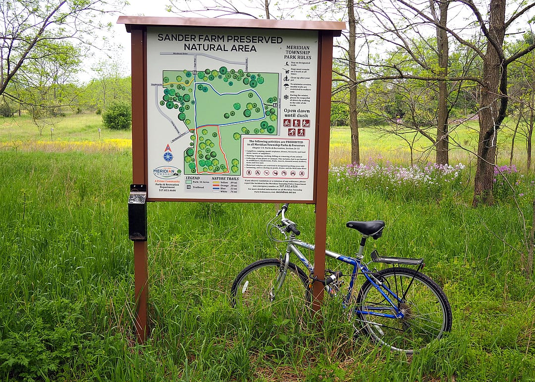 Entrance to the Sander Farm preserved natural area.