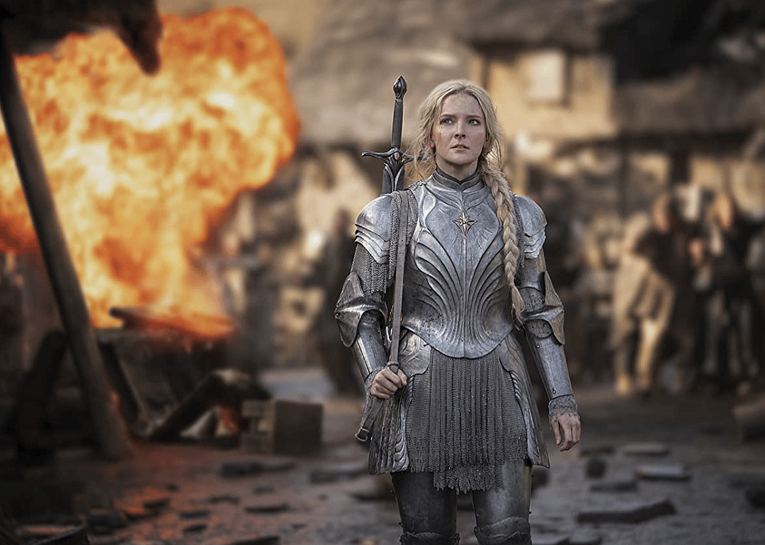 Morfydd Clark in The Lord of the Rings: The Rings of Power.