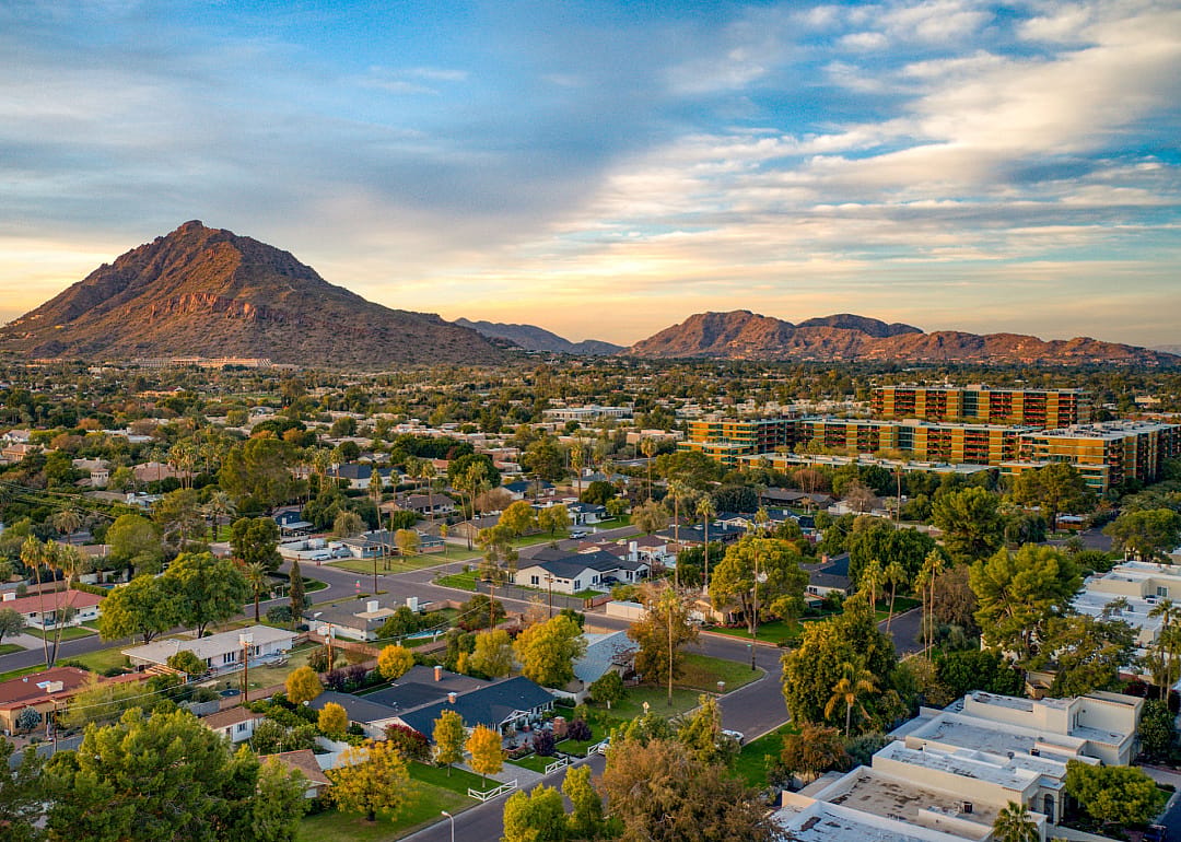 Sunset over downtown Scottsdale.