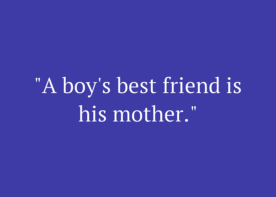 Movie quote against purple background.