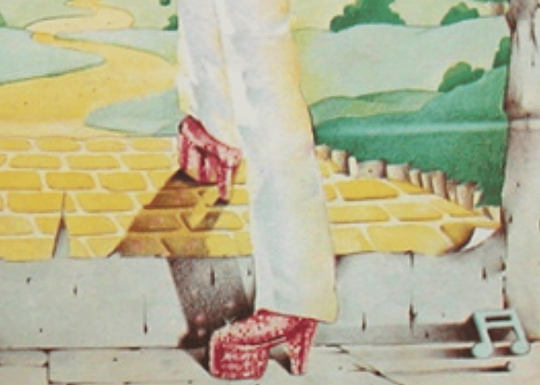 Red platform shoes.