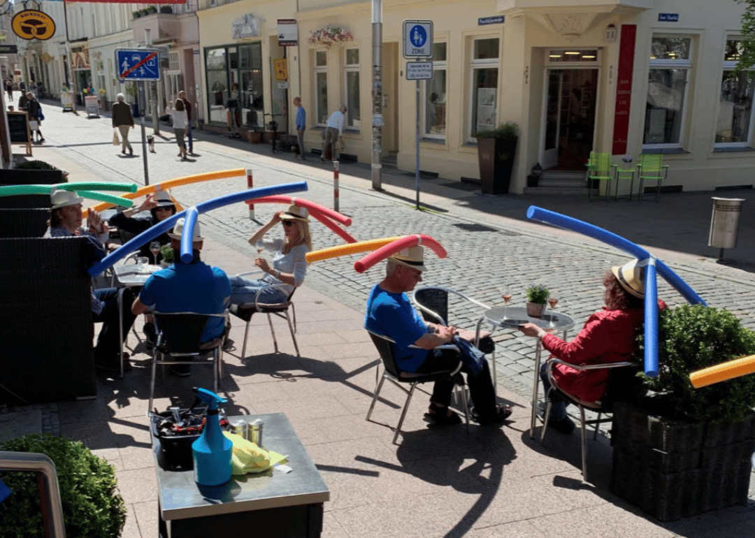 Pool noodles for patrons in Berlin