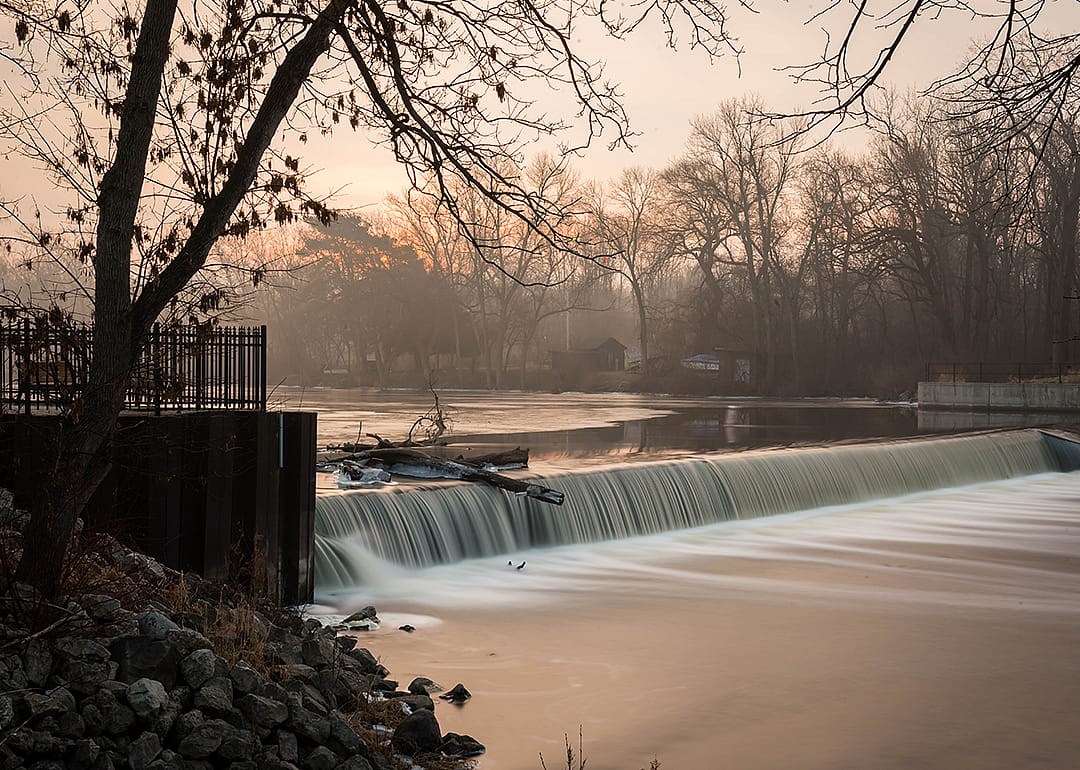 Sunrise at the Thiensville Dam.