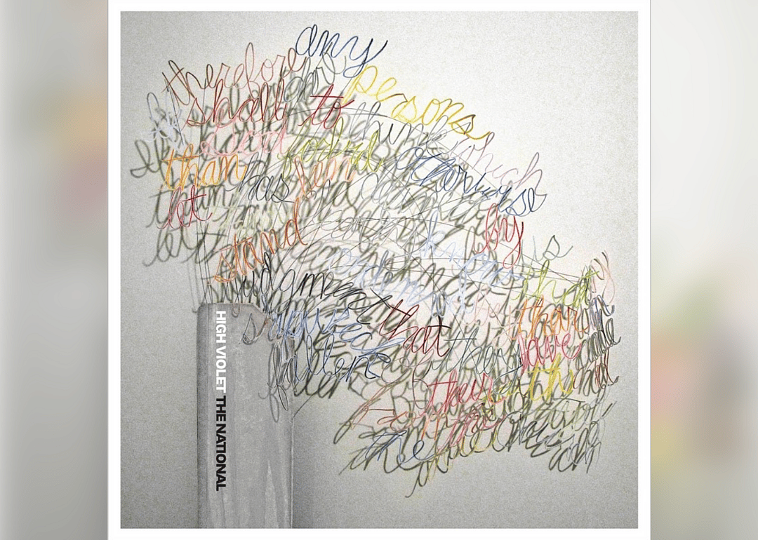 Colorful scribbles of words all over the page.
