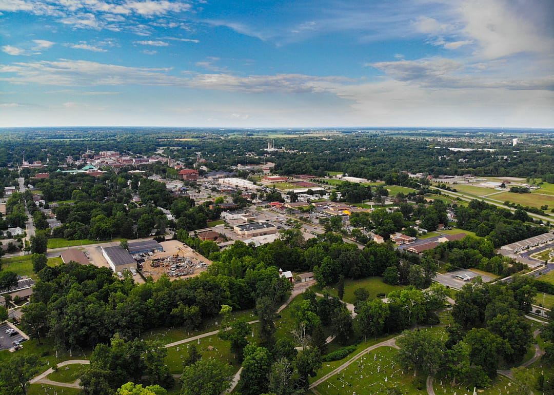 Aerial view Delaware in summer.