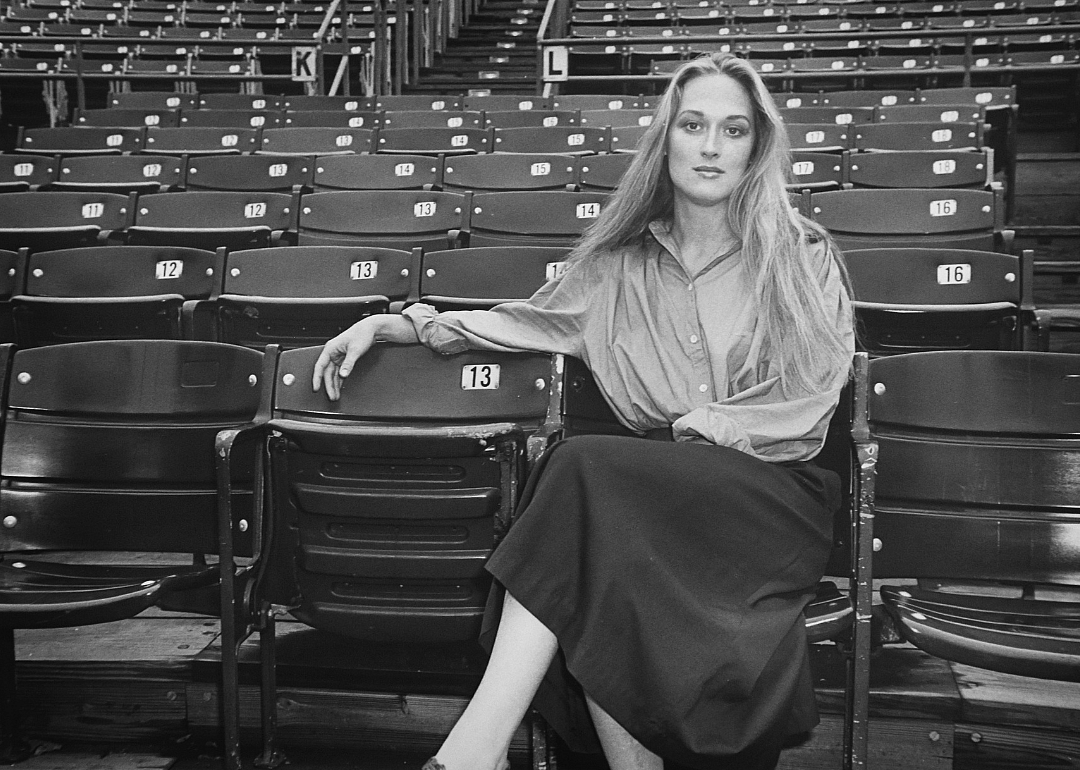 Meryl Streep poses in theatre.