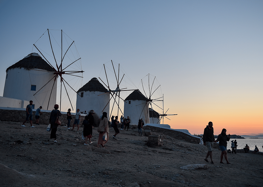 Before: Mykonos windmills, Greece