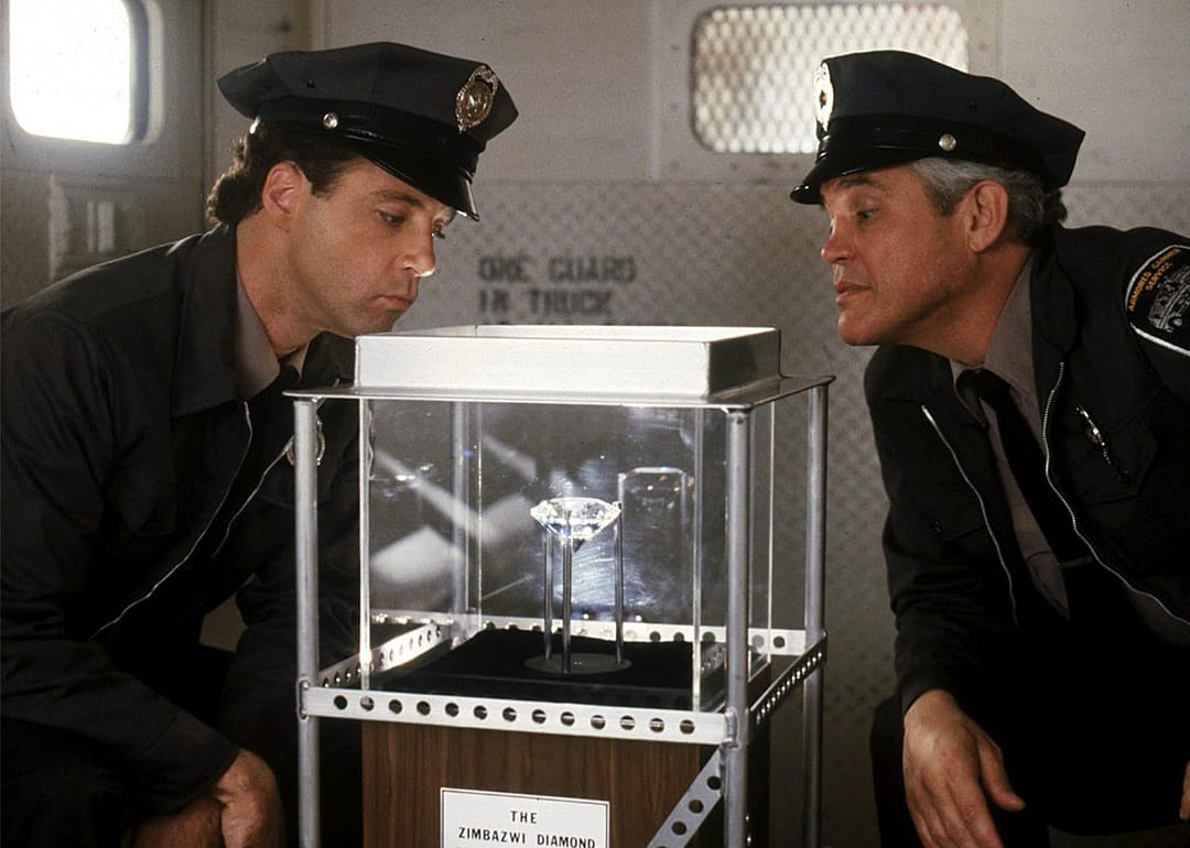 G.W. Bailey and Lance Kinsey in ‘Police Academy 6: City Under Siege’.