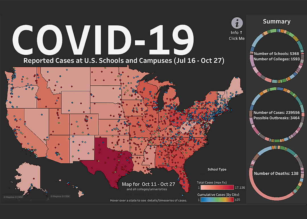 Cases in US schools