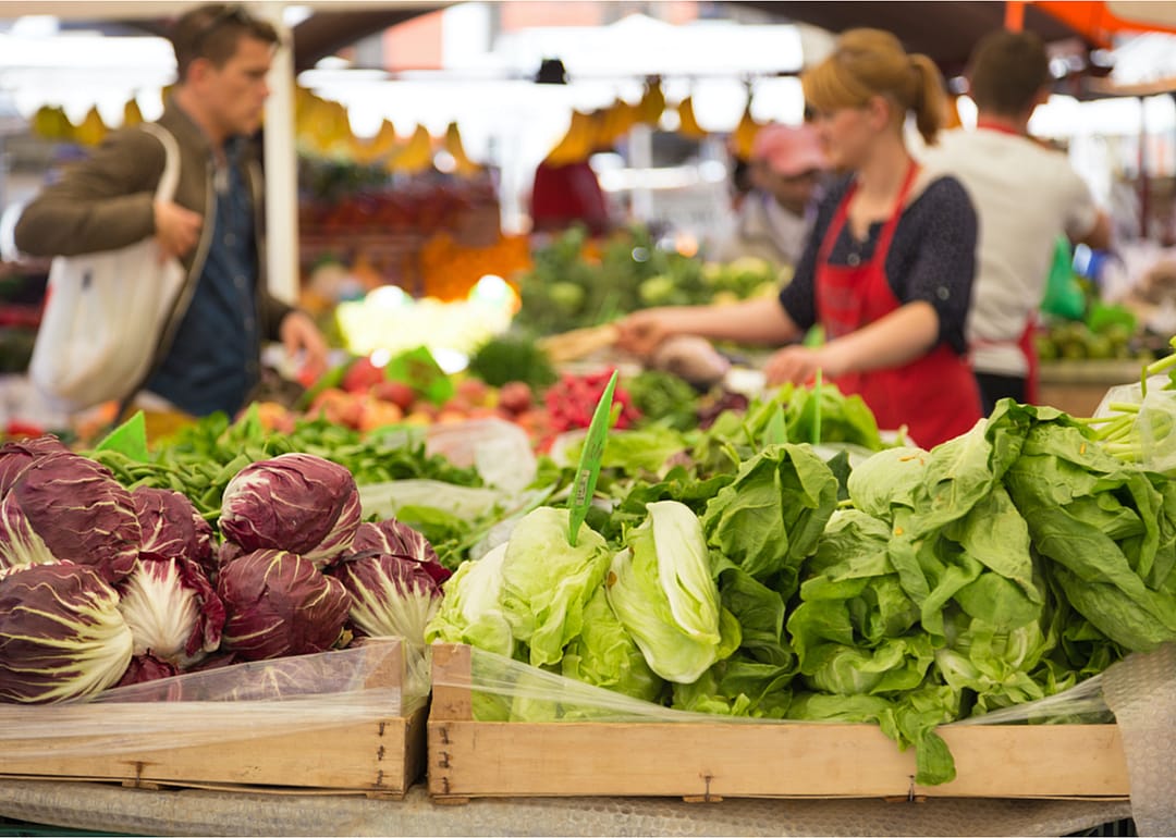 Most farmers' markets source products within 50 miles