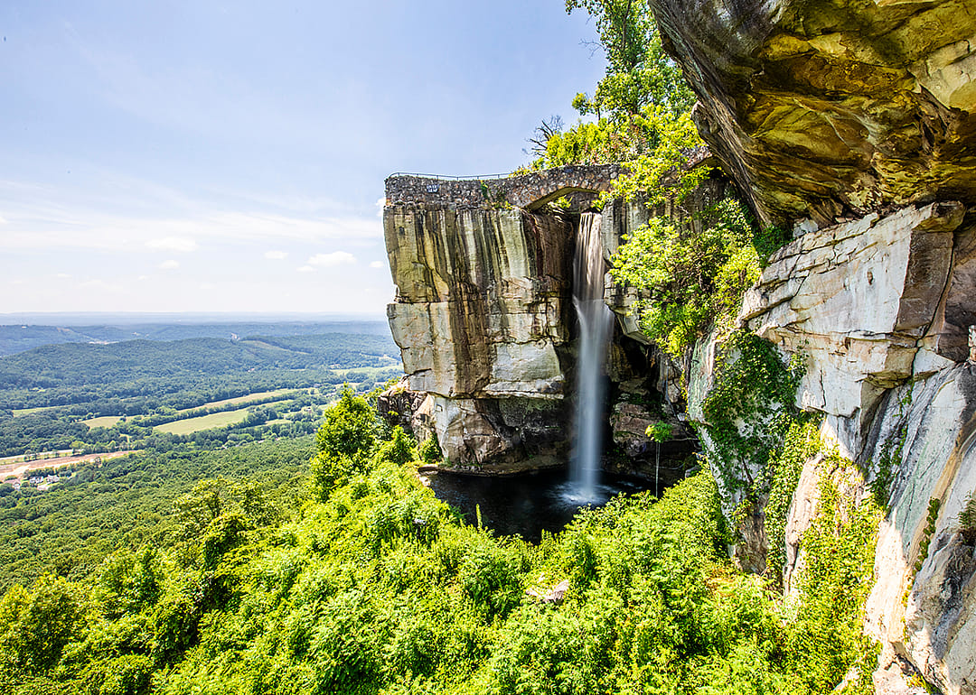 Waterfall at Rock City Gardens.