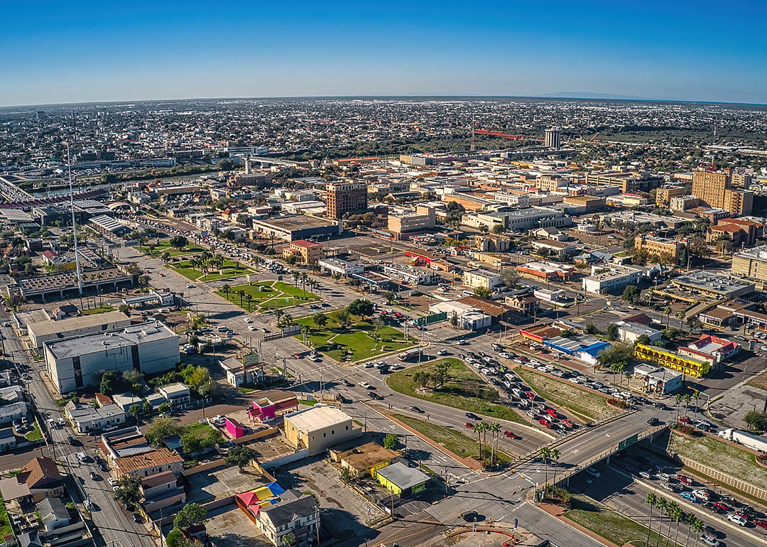 Aerial view of the border crossing in Laredo.