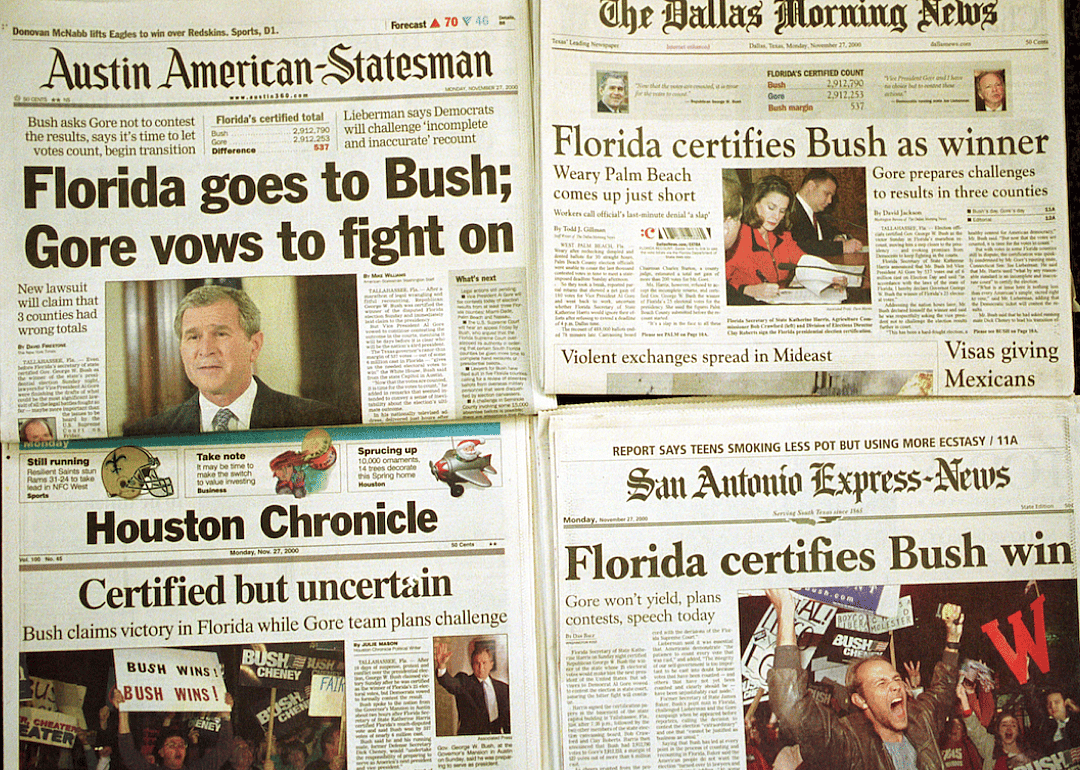 2000: Gore loses to Bush in disputed election