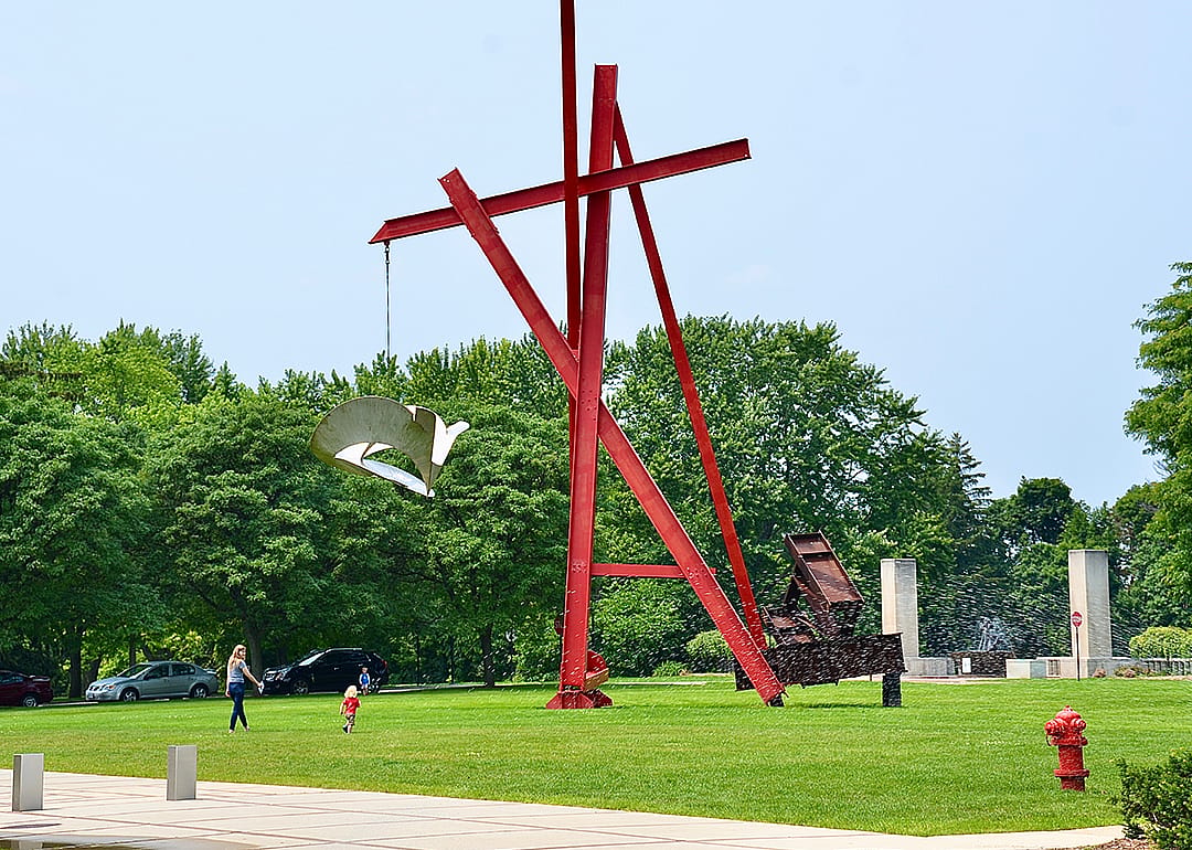 Modern metal sculpture at Cranbrook Art Museum.