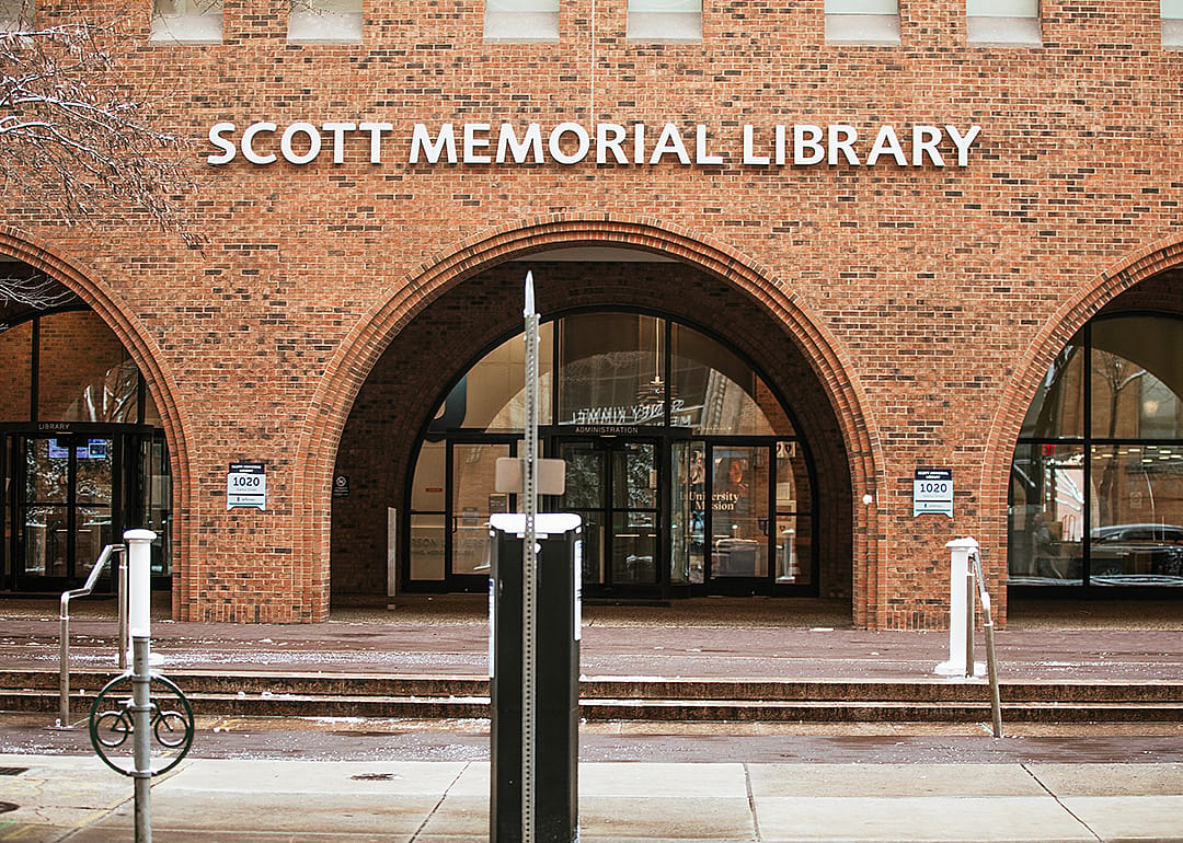 Scott Memorial Library at Thomas Jefferson University on Walnut Street.